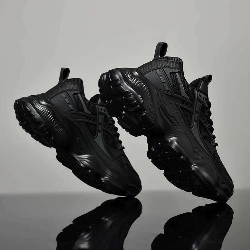 Tênis masculino casual atlético tênis de caminhada masculino preto alta qualidade tendência plataforma tênis de basquete para homem 2025