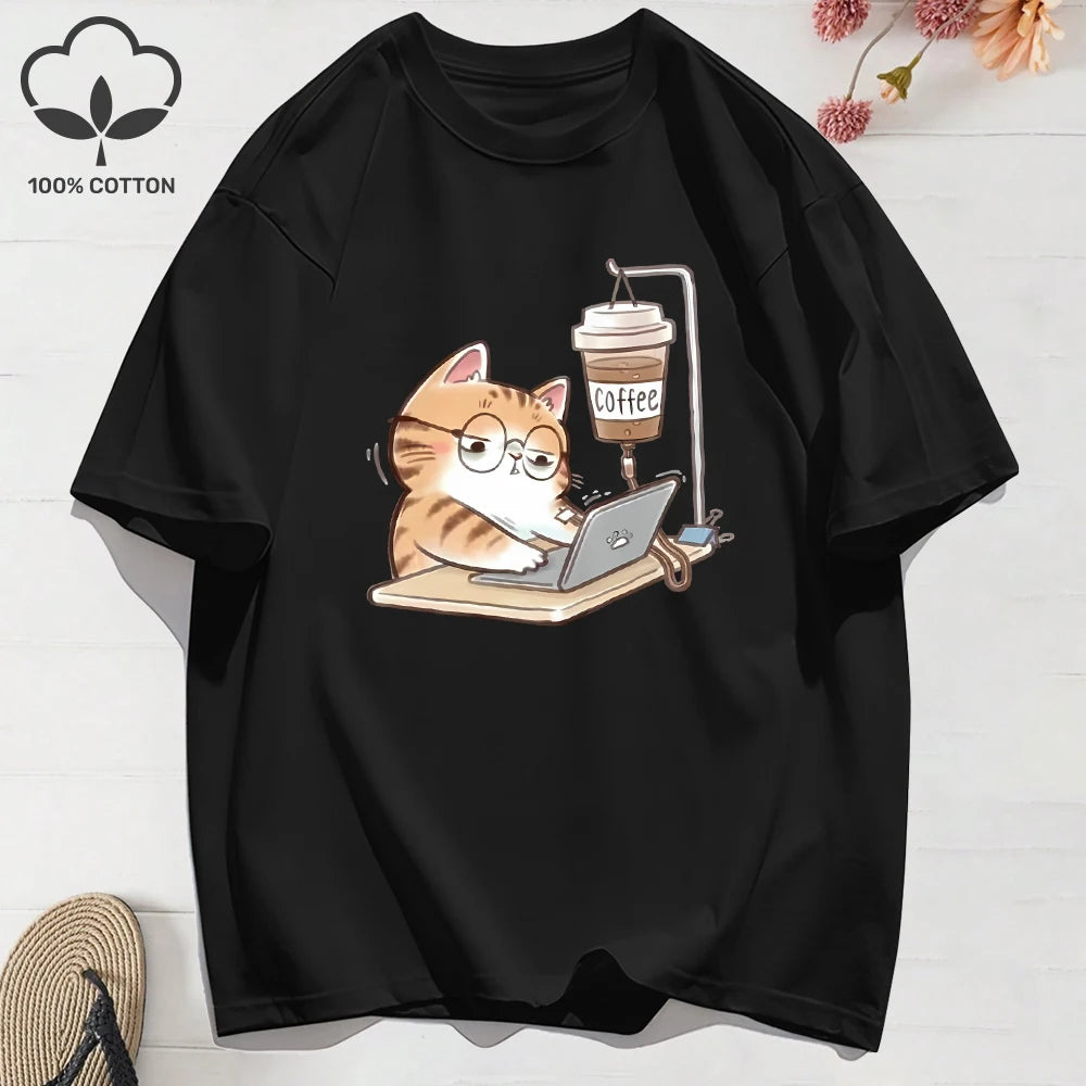 Camisa de Gatinho No Café