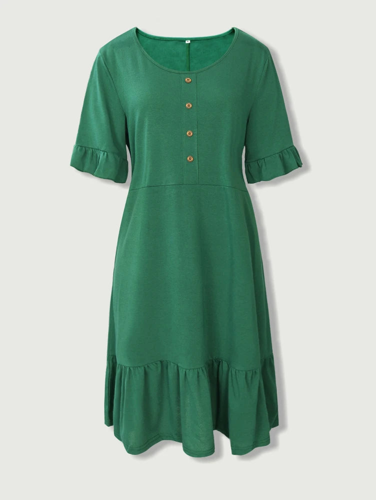 vestidos femininos moda casual com decote em V