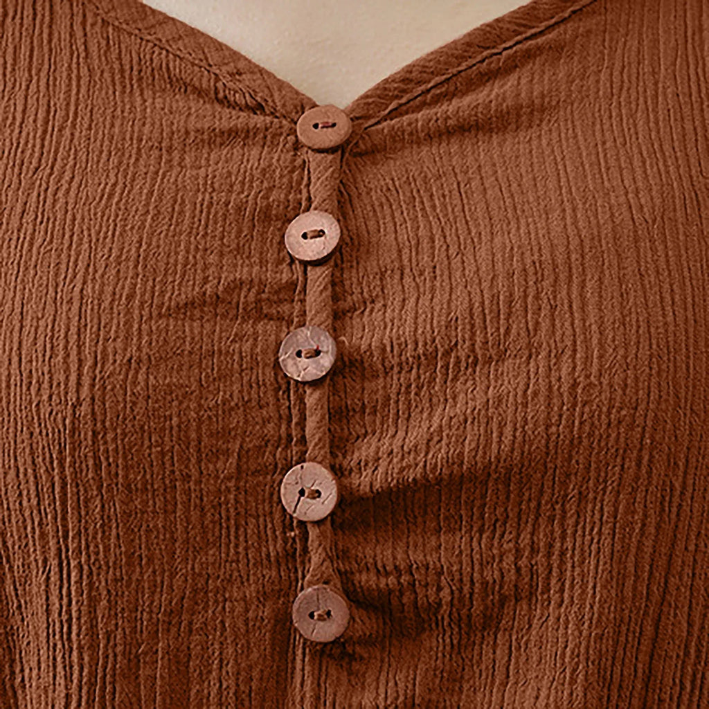 Mulheres elegantes vestidos de linho gengibre bohemia camadas vintage