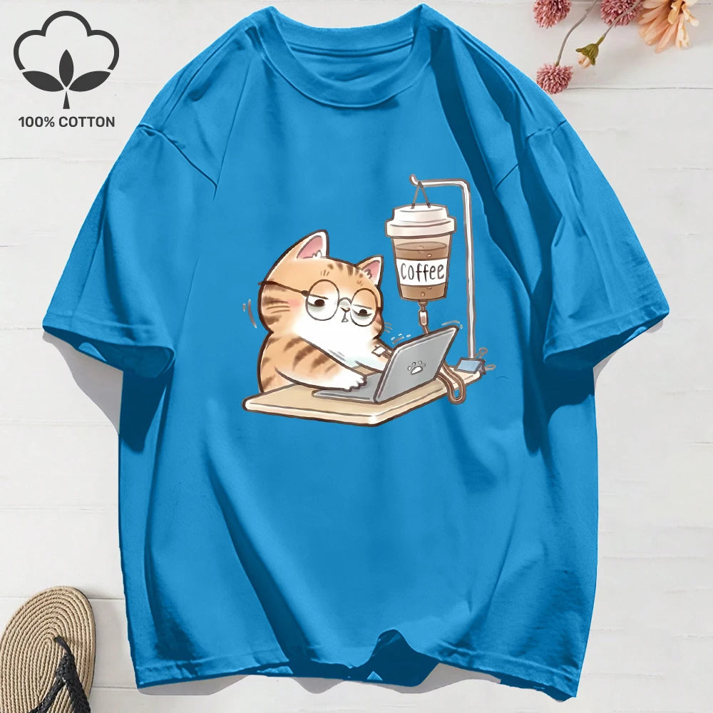 Camisa de Gatinho No Café